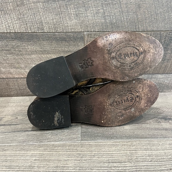 Spirit Lucchese Short boots Olivia crackled brown Black leather Moto Western 7.5 - Picture 6 of 9